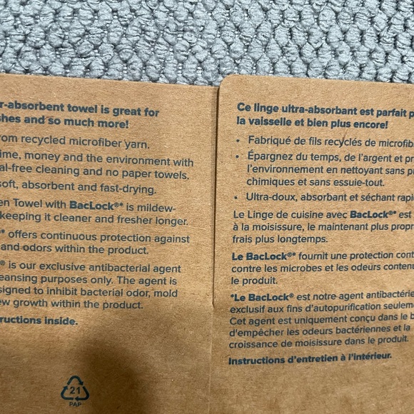 NORWEX Diamond Textured Kitchen Towel & Cloth Set Graphite with Pomegranate Trim - Picture 5 of 16